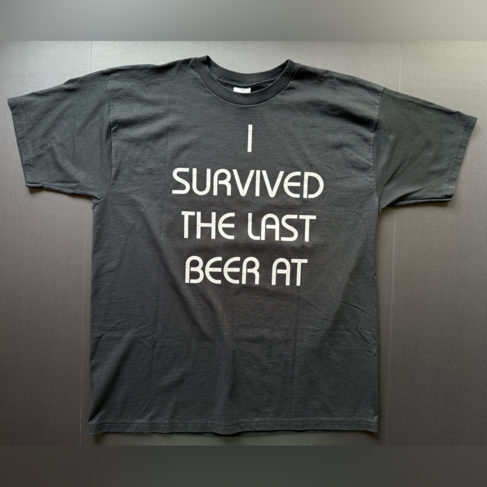 Vintage Y2K “I Survived the Last Beer” T-Shirt – Size XL